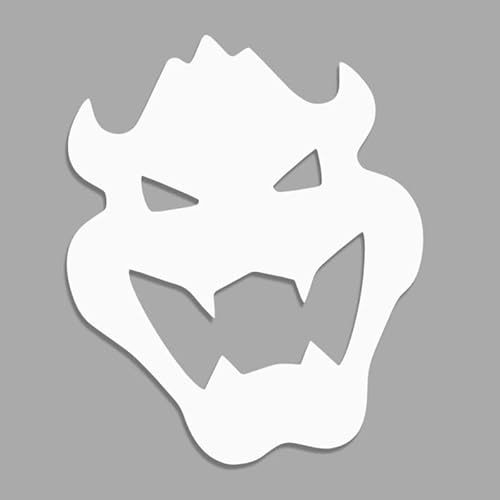 Decus Shop Mario Bowser Kopf L 0154 (weiß) // Sticker OEM JDM Style Aufkleber
