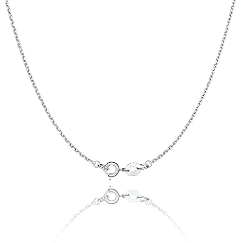 Jewlpire Silberkette Damen 925 Ohne Anhänger 1.1mm Kabelkette Silberkette Ohne Anhänger - Kette Silber Damen Mädchen Halskette Damen Silber 925 - Damen Silber Kette Halskette in 50cm