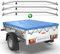 Tarpofix® Anhänger Plane 210x115 cm + 3x Planenbügel | Anhängerplane Flachplane aus PVC PLANENMATERIAL | Verstärkte Böckmann Anhänger Plane für 750kg PKW Hänger | Abdeckplane + Flachplanenbügel | Blau