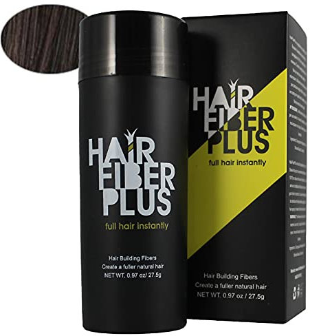 HairFiberPlus 27,5 g, fibre couvre calvies instantanées en quelques secondes (Blond moyen) (châtain foncé)
