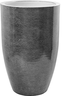Fink MELUA Übertopf,Porzellan,grau-Silber Höhe 61cm, Ø 40cm 120007