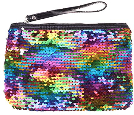 Lurrose Kosmetiktasche mit Farbwechsel, Pailletten, Clutch, Handtasche, modische Kosmetiktasche (Bunte Kosmetiktasche), Siehe Abbildung, Größe 1,
