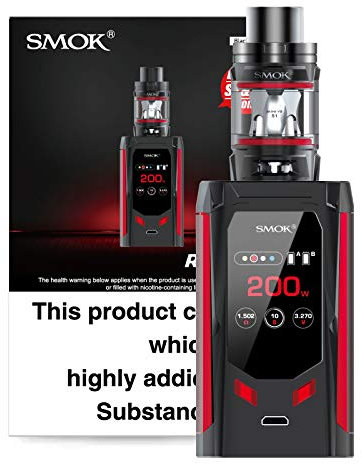 SMOK R Kiss Vaping Kit, Compact, Powerful Performance, Flavourful Experience, Powered by I8650 Batteries NOT INCLUDED, 2mL, E Cigarettes, E Cig, SMOK Vaping, No Nicotine (Black Red)