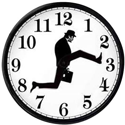 BLOOOK Wanduhr Ministry of Silly Walks, inspiriert von britischen Comedy-inspiriert, Comedianische Heimdekoration, lustige Wanduhr, geräuschlose Uhr