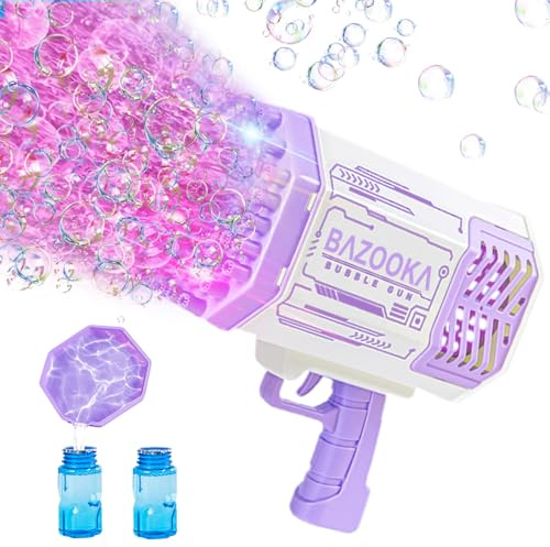 Deserthome Bubble Gun, Bazooka Bubble Machine Gun with Lights (Purple)