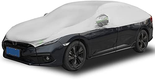 Blueshyhall halbgarage für Auto Frontscheibenabdeckung Autoabdeckung Halbgarage Auto abdeckplane Wasserdicht Staubdicht autoabdeckung autoabdeckung für Winter Sommer (210T Polyester Taffeta)