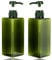 Jansburg 2Pack 22oz/650ml Pump Bottle Dispenser Refillable Square Plastic Lotion Dispenser Empty Lotion Pump Bottle Empty Refillable Liquid Container for Soap Lotion Shampoo Green