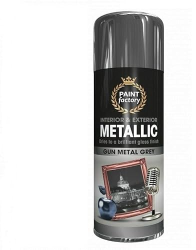 SuperGift.com 400ml Multipurpose Metallic Aerosol Spray Paint Quick Drying Spray For Fast Dry and Excellent Coverage for Metal, Wood, Plastic and More (Grey)