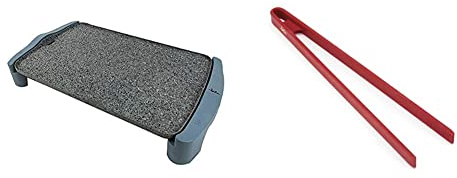 JATA GR600AM - Plancha de asar antiadherente y muy resistente al rayado, 2.500 W + Jata Hogar HACC4521 - Pinza de cocina de silicona apta para lavavajillas. Resistencia al calor más de 240ºC