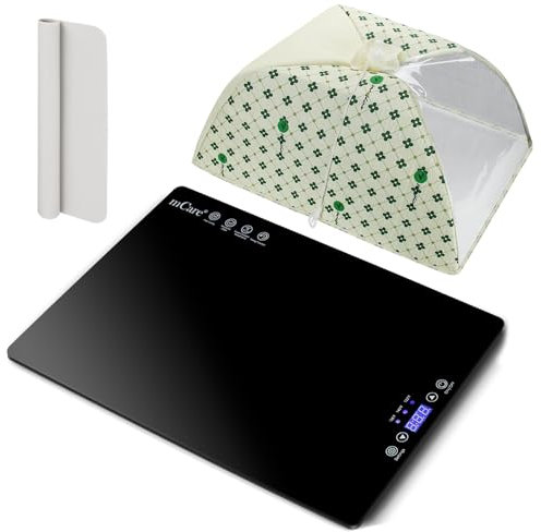 epoxy Resin Heating mat with Cover for Curing Resin Mold Art Crafts, a Glass Plate Warmer, Heat pad, Dryer Machine with with Adjustable time and Temperature