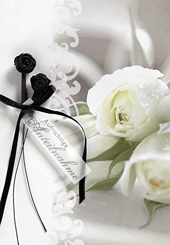 Perleberg Biglietto di condoglianze con busta, biglietti di condoglianze con busta, 11,6 x 16,6 cm