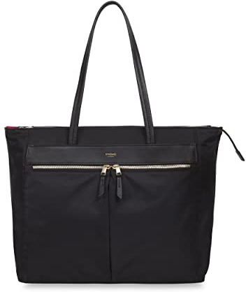 KNOMO Grosvenor Laptop Tote Shoulder Bag Purse,Handbag for Women, Fits 16 inch computers, Black, L