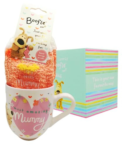 Boofle Very Best Mummy Mug & Socks Gift Set Cute Socks Mug in Gift Box BOOFMSMMY