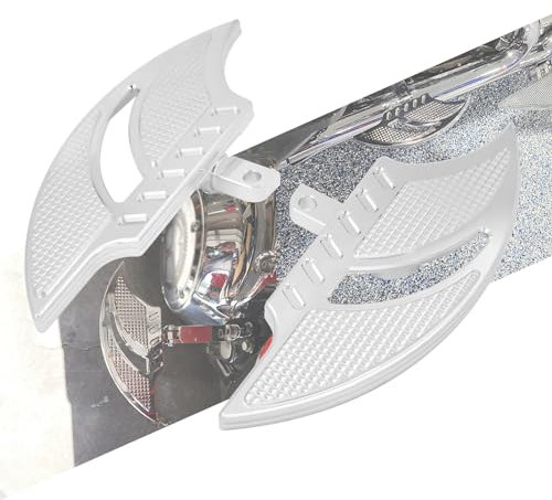 HCmotorku Repose-pieds arrière pour moto - Découpe CNC - Pour Harley Sportster Touring Road King Road Glide Electra Glide Street Glide Dyna Chrome