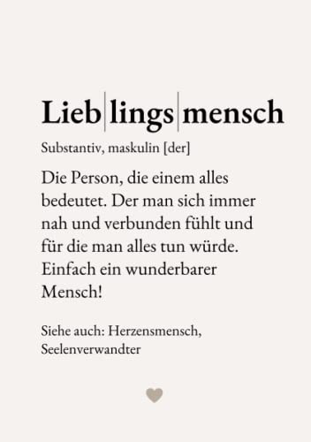 Notizbuch Lieblingsmensch: A5 | Gepunktetes Papier | 150 Seiten | Geschenk, Dankeschön, Mitbringsel | Perfekter Begleiter für Unterwegs