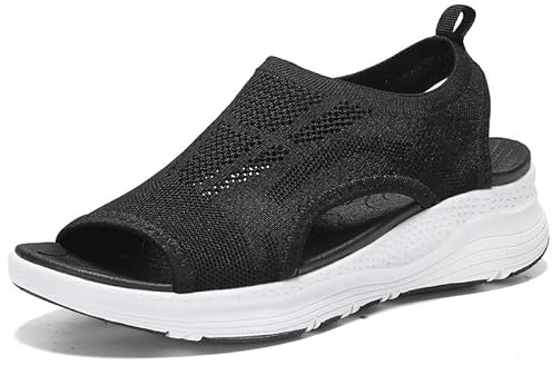 ziitop Sandali Donna Estive Sandali con Zeppa Comodi Ortopedici Punta Aperta Sandalo Lavabili Sandalo Sportivi Passeggio Scarpe da Spiaggia Scarpe