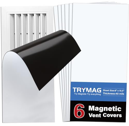 TRYMAG Strong Floor Vent Covers 8x15, 6 Pack Magnetic Vent Covers for Home Floor Standard Air Registers，Air Conditioner Vent Covers for Wall, Air Register, Ceiling Vents，RV, Home HVAC and AC Vents