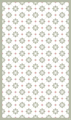 DobleUve Estudio Alfombra Vinílica Hidráulica 34 | Color Verde | 47x80 cm | Alfombra Cocina Lavable Antideslizante | Alfombra Vinilica | Suelo Vinílico | Alfombra Vinilo Salón