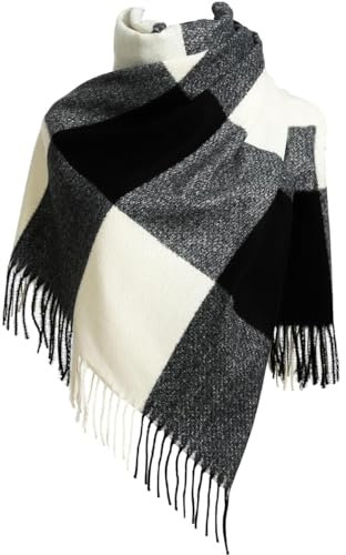 EONPOW Schal Damen Winter Tartan Wraps Long Spinning Tassel Shawl Stola Warm Scarf