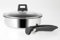 Sitram 714263 Sauteuse Arpège Inox Ø 24 cm - Manche amovible SITRAMOVIBLE, Couvercle vapeur en verre, Tous feux dont induction - revêtement noir anti-adhérent sans PFOA