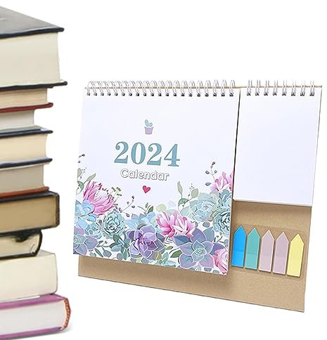 PEKMAR Calendario de Escritorio Multifuncional,Calendario de Escritorio pequeño almacenable 2024 con Colores Brillantes | Calendario de Mesa, Calendario de Nevera para Cocina y Lugar de Trabajo