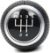 AUTOZOCO Pomo de 5 cambios marcha coche con perilla, Pomo cambio de marchas, Compatible con Audi A3 A4 A5 A6 B6 B7 B8 S4 8K 8T Q5 8R, VW Golf Polo Bora, 5 Cambios, Negro plata