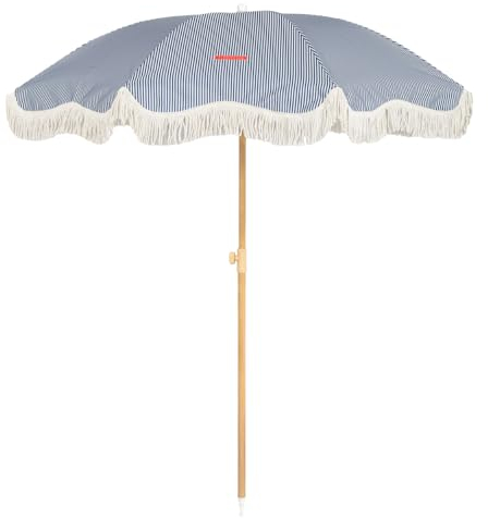 Flamingueo Grand Parasol - Parasol de Jardin Exterieur, Parasol Inclinable, Parasol Anti UV UPF 50+, Parasol à Frange, Parasol Balcon (210 x 170 cm)