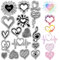 craspire Herz-Klarstempel Valentinstag-Stempel Vintage PVC Wiederverwendbarer Hintergrund Poststempel Transparente Silikonstempelsiegel Für Die Erstellung von Journalen Und Karten DIY Scrapbooking