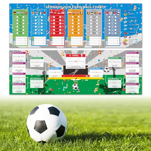 Poster de plan de match de football Euro 2024 pour la Coupe du monde de football 2024, autocollant Euro 2024, bar, dates de jeu, poster de football