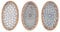 Decorasian Vintage Dekoschalen aus Keramik mit Rattan Geflecht – 3er Set Schmuckschale, Ringschale und Schlüsselschale im Boho Stil