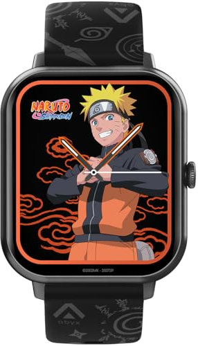 Abyx FIT Touch 3 Naruto Edition Montre connectée – Appel Bluetooth, 123 Modes, écran Tactile Complet TFT 1,83, IP67 étanche, Fonctions de santé, Notifications Push (Naruto)