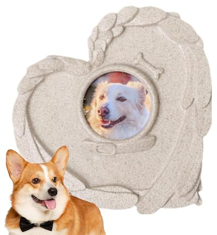 Generisch Haustier-Gedenksteine,Hunde-Gedenkstein - Garten-Gedenkstein,Erinnerungsstein für Hunde aus Kunstharz mit Fotorahmen, Ehren Sie Ihr verlorenes geliebtes Haustier, Haustiere, Katze