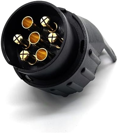 Bkemkri 1 Pièce Adaptateur de Remorque 7 Broches vers 13 Broches 12 V pour Remorque de Voiture, Adaptateur de remorquage 7 Broches vers 13, Adaptateur vers Connecter Véhicule et Remorque