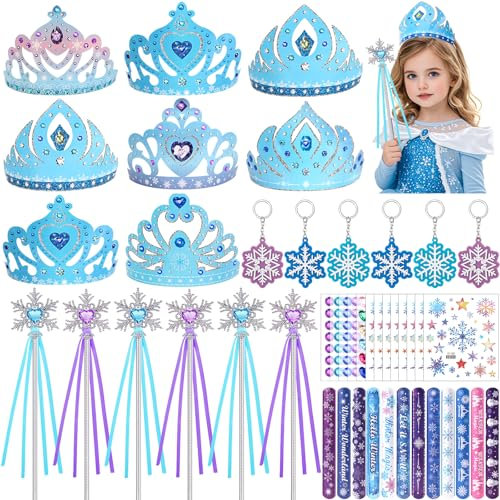 Tacobear Frozen Mitgebsel Kindergeburtstag Gastgeschenke Elsa Eiskönigin Krone Zauberstab Armbänder Schneeflocken Sticker Tattoo Kinder Prinzessin Give Aways Mitbringsel Pinata Geburtstag Mädchen