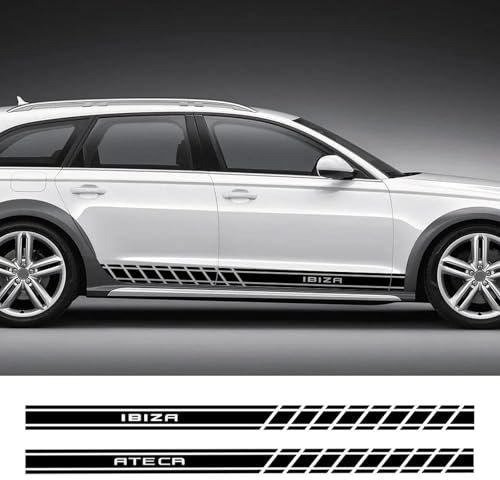CUYENGT Aufkleber mit Langen Streifen für Autotür-Seitenschweller, passend für Seat Leon MK3 MK2 Ibiza 6J 6L Ateca Arona Zubehör