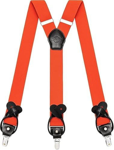 Kohentact Hosenträger Herren mit Clip- und Knopfbefestigung, inklusive 6 Knöpfe, 3,5 cm Breite Y-Form für Körpergrößen bis 200 cm, Edelstahl, extra großer Elastizitätsbereich