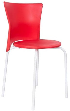 Well Home Luc-Stuhl, stapelbar, Metall, Rot, 70 cm