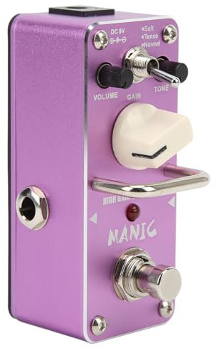 Pedale di Distorsione Ad Alto Guadagno Pedali per Effetti per Chitarra con Distorsioni Viola con True Bypass per Chitarristi Elettrici