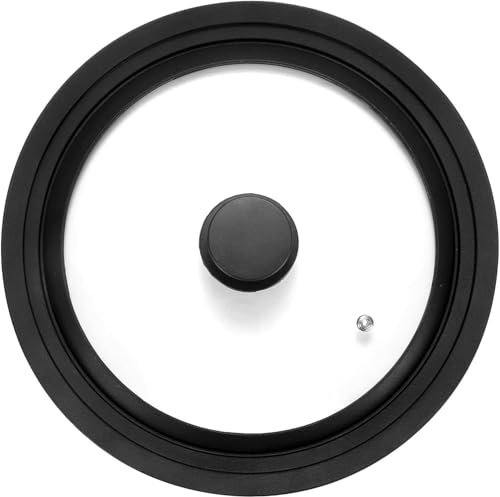 Javonix Universal Lid for Pots, Pans & Skillets – Tempered Glass Frying Pan Cover with Heat-Resistant Silicone Rim – Fits 16cm, 18cm & 20cm Cookware (6.3, 7.1, 7.9)