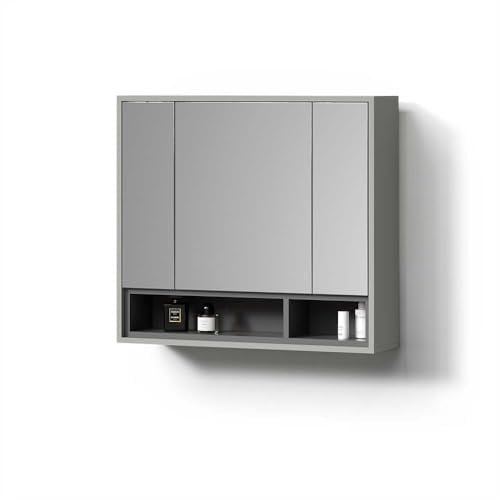 Livinity Armoire de Toilette Temo, Gris/Anthracite, 80x72cm