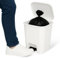 TECHZOCO Cubo basura plástico, Cubo basura apertura pedal, Papelera de pedal, cubo de Pedal, Basura para oficina, Libre BPA, 40 cm alto x 32 cm ancho x 28 cm fondo, Capacidad 18 Litros, Blanco