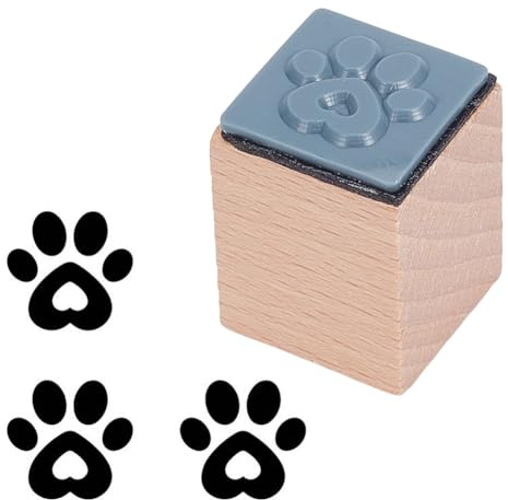 OLYCRAFT Holzstempel Mit Pfotenabdruck Holzstempel Zum Basteln 2.5x2.5x3cm Mini Stempel Holzstempelwerkzeug Für DIY Kunst Und Handwerk Tagebücher Alben Scrapbooking Kartenherstellung Umschläge