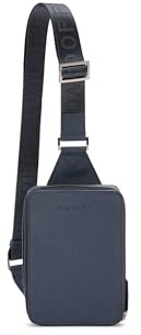 DAVIDOFF Sling Bag – Moderne Umhängetasche mit edler Saffiano-Prägung – Blau