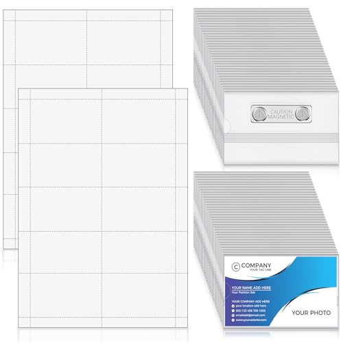 Tenare Lot de 50 Porte Badges Magnétiques avec Inserts 9 x 5,5 cm Porte Noms avec Aimant Badges Magnétiques pour Vêtements Transparent pour Conférences Événements et Autres Activités