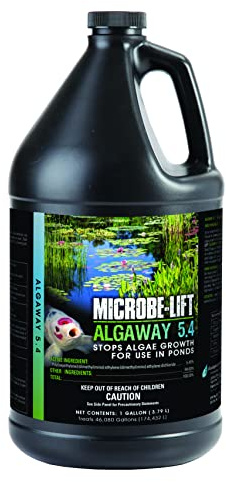 MICROBE-LIFT ALGAGAL Algaway 5.4 Algae Control Treatment for Ponds and Water Gardens, Safe for Koi Fish, Goldfish, Plants, and Decorations, 1 Gallon