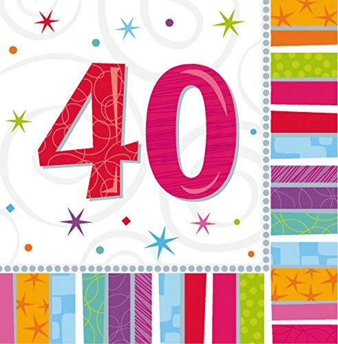 Amscan International Radiant Birthday Party Napkins 40, Pack of 16