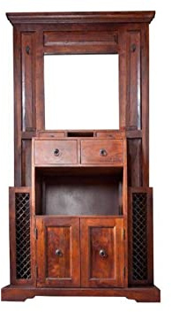 MASSIVMOEBEL24.DE | Oxford Garderobe Akazie, Farbe:Dunkelbraun lackiert, Größe:97x36x199 cm (BxTxH)