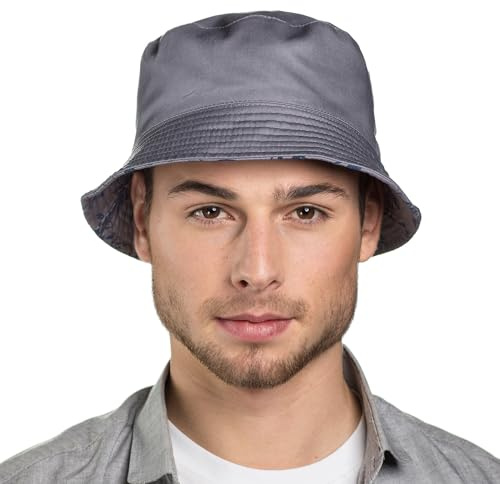 i-Smalls Men's Palm Tree Pattern Reversible Summer Bucket Hat MP15016 (58) Stone