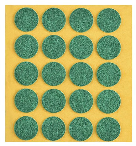 peha Filzgleiter - Kratzschutz f. Vasen und Deko-Gegenstände selbstklebend, Soft - 1,0 mm stark, grün, rund 17 mm (20 STK.)