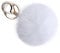 NOVAGO Porte Clé Pompon en Vrai Poil de Lapin, Doux au Toucher Garanti (Blanc)